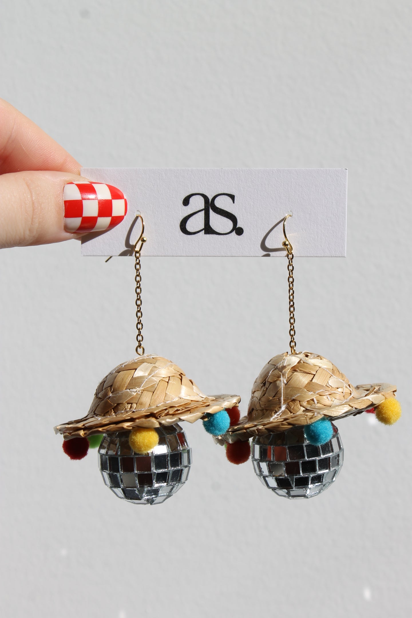sombrero disco ball earrings