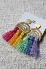 Load image into Gallery viewer, Pride Rainbow Tassel Earrings
