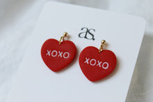 Load image into Gallery viewer, Red Conversation Heart Earrings
