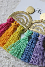 Load image into Gallery viewer, Pride Rainbow Tassel Earrings
