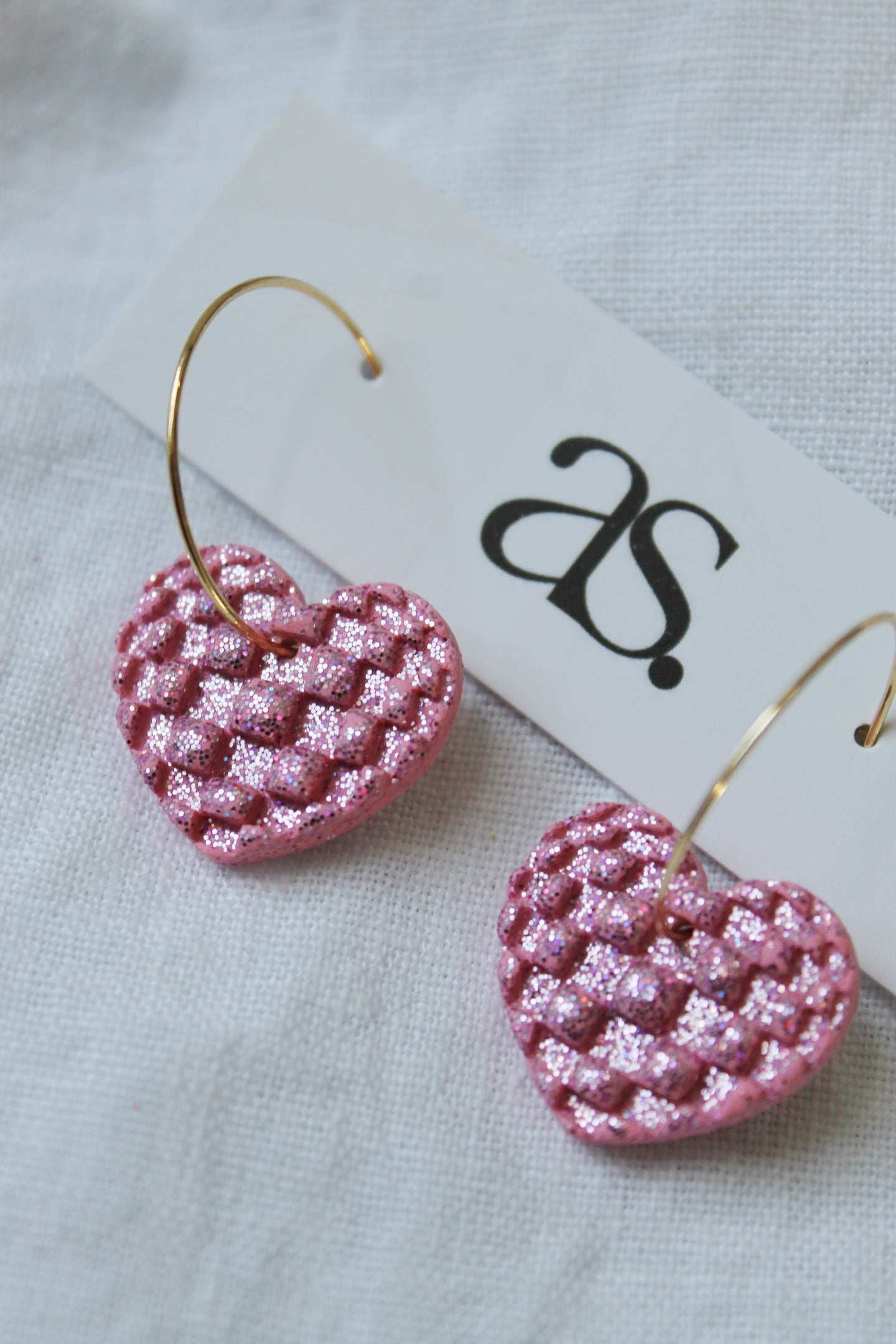 The Shelby (pink glitter disco hearts)