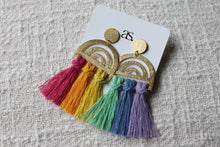 Load image into Gallery viewer, Pride Rainbow Tassel Earrings
